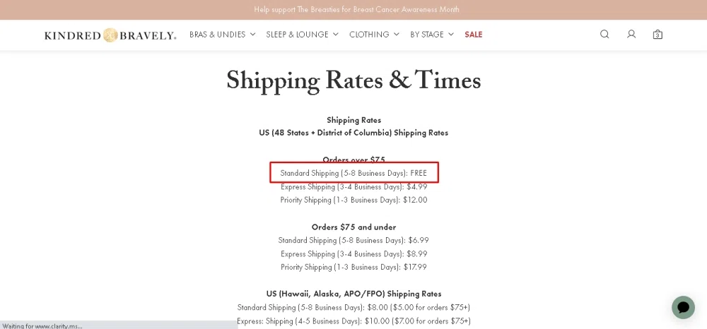Does Kindred Bravely offer free shipping? — Knoji