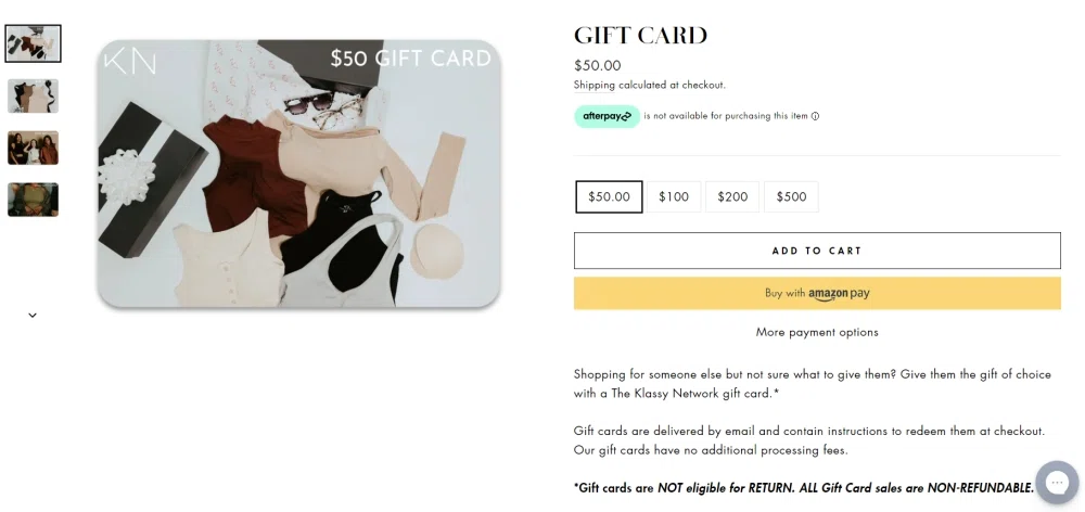 Does Klassy Network accept gift cards or e-gift cards? — Knoji