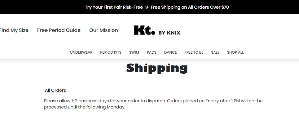 Does Knixteen offer free shipping? — Knoji