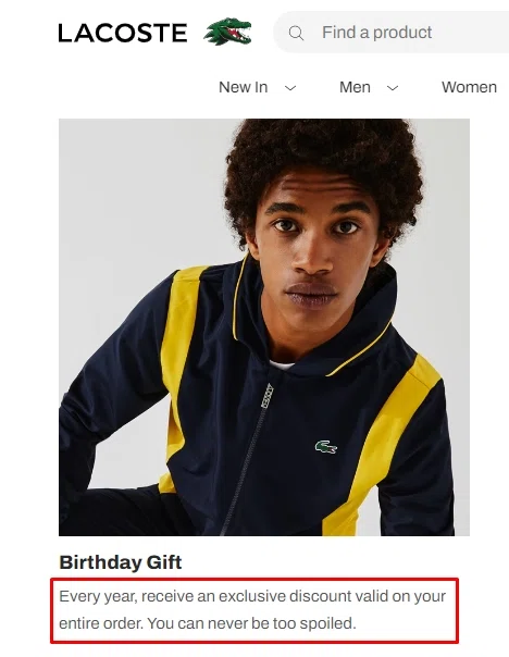 Does Lacoste give birthday discounts? — Knoji