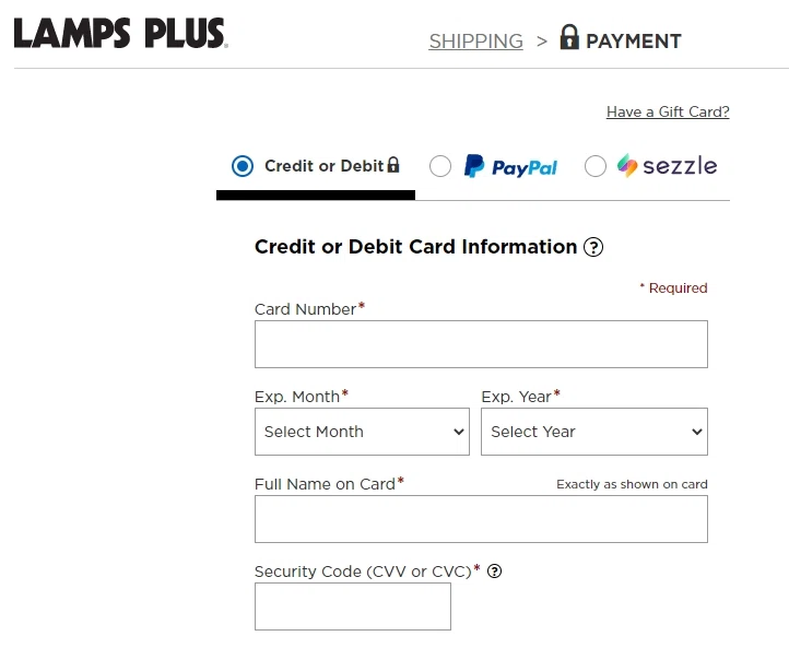 Screenshot of available merchant feature