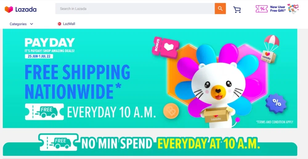 Does Lazada Thailand offer site-wide free shipping? — Knoji