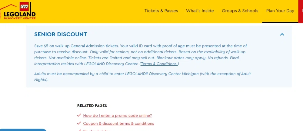 Legoland discovery best sale center coupon code