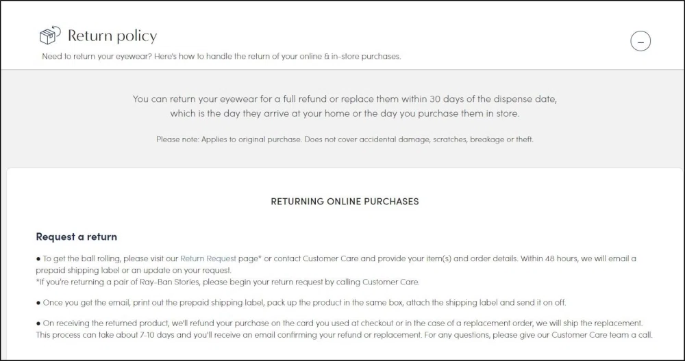 What is LensCrafters' returns and exchanges policy? — Knoji