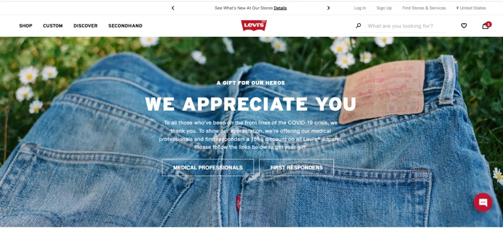 Levi's essential workers discount? — Knoji