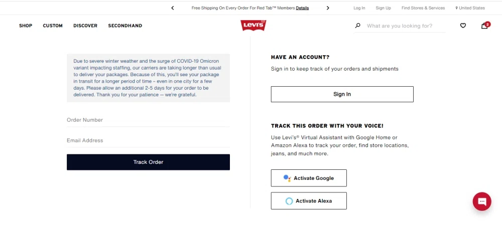 Top 51+ imagen levi’s delivery tracking