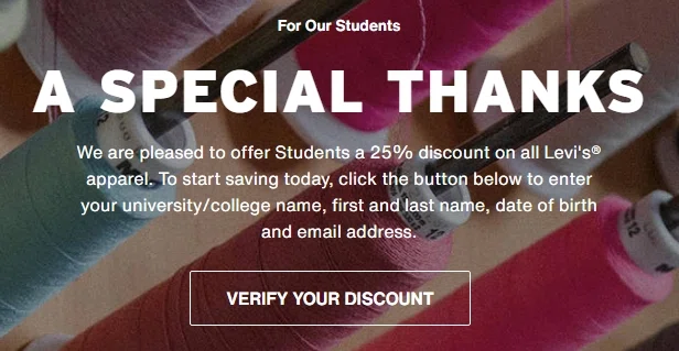levis student discount online