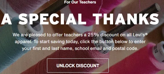 levis teacher discount