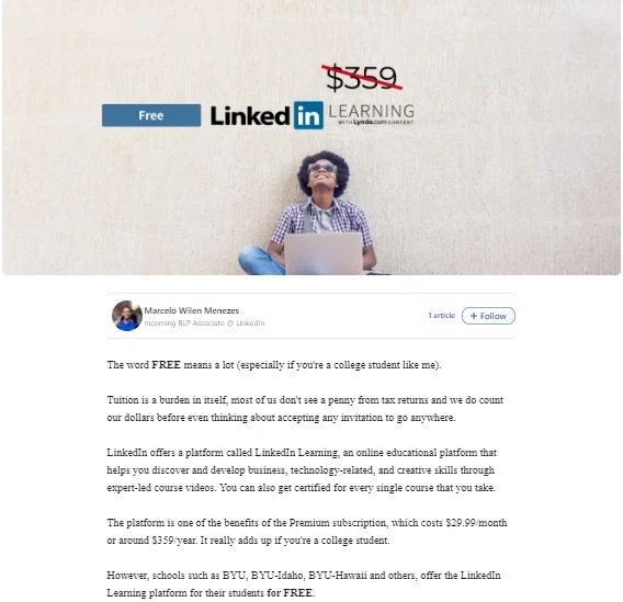 LinkedIn Learning student discount? — Knoji