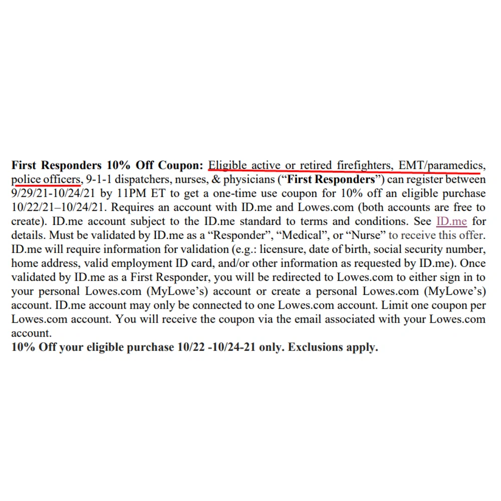 Lowe's essential workers discount? — Knoji