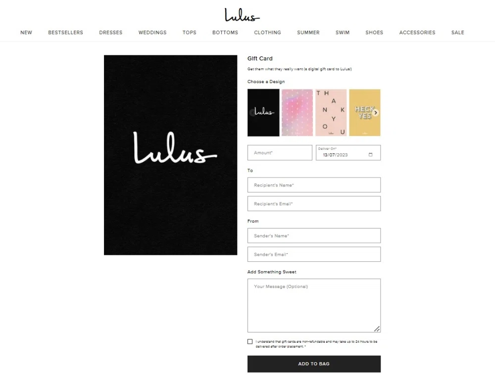 Does Lulus offer gift cards? — Knoji