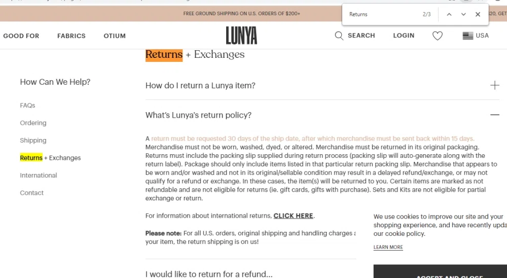 Does Lunya offer free returns? What's their exchange policy? — Knoji