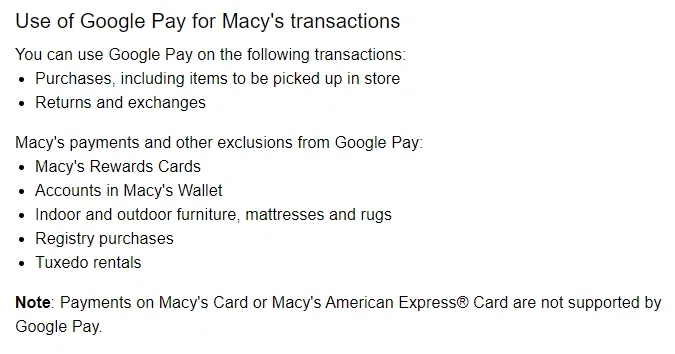 Does Macy S Accept Google Pay Knoji