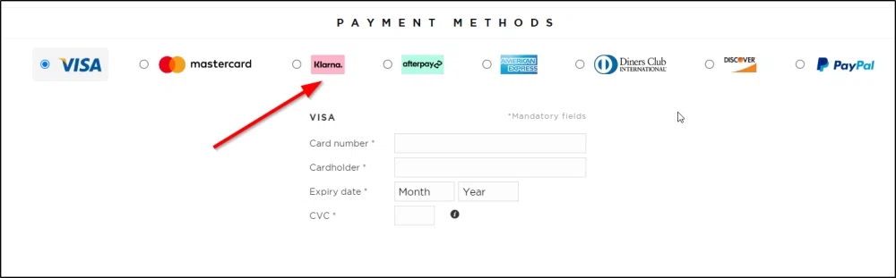 does hollister take klarna