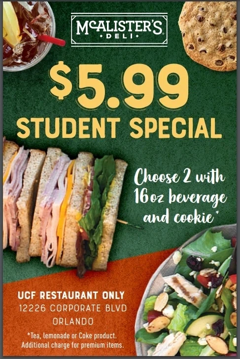 McAlister's Deli student discount? — Knoji