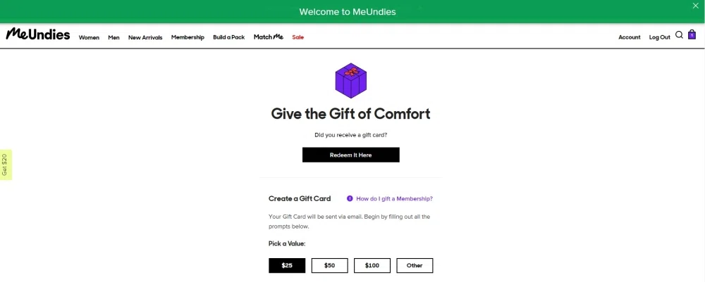 Does MeUndies accept gift cards or e-gift cards? — Knoji