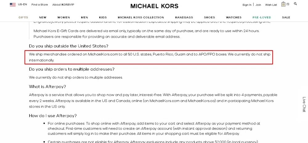 Does Michael Kors ship internationally? — Knoji
