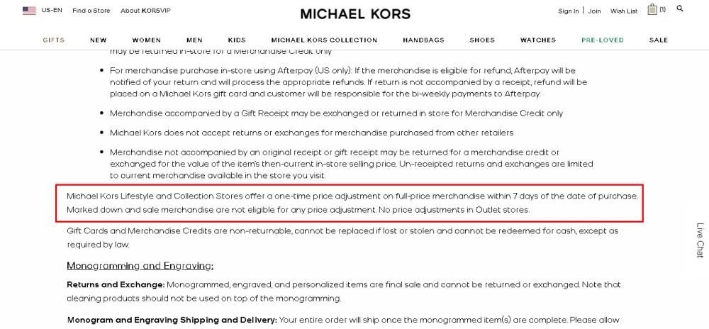 Michael Kors price adjustments? — Knoji