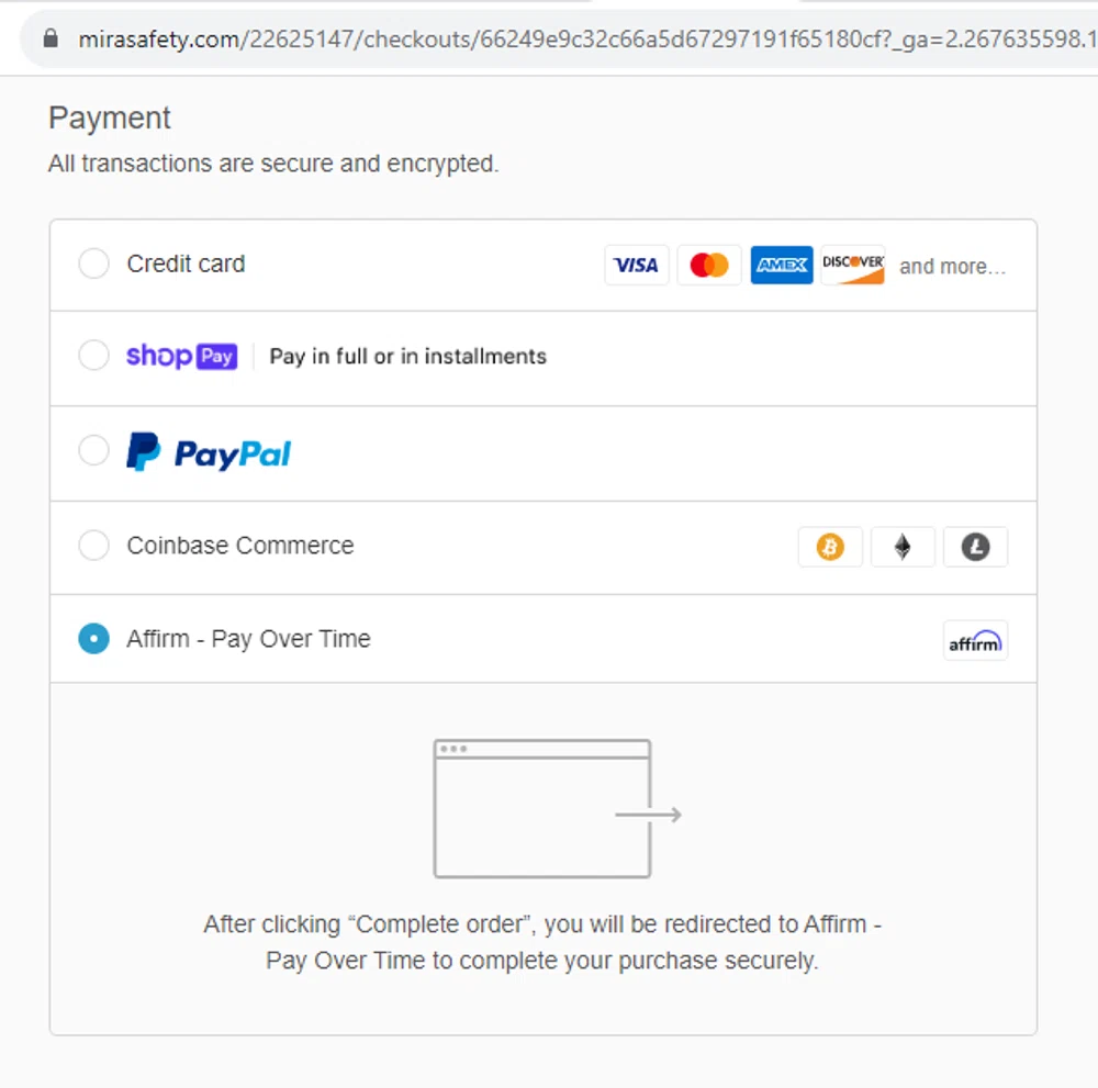 Does MIRA Safety accept ViaBill financing? — Knoji