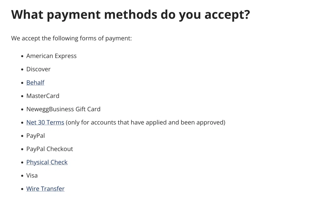 Does Newegg Business accept Four financing? — Knoji