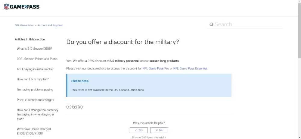Military Discounts for NFL Game Tickets