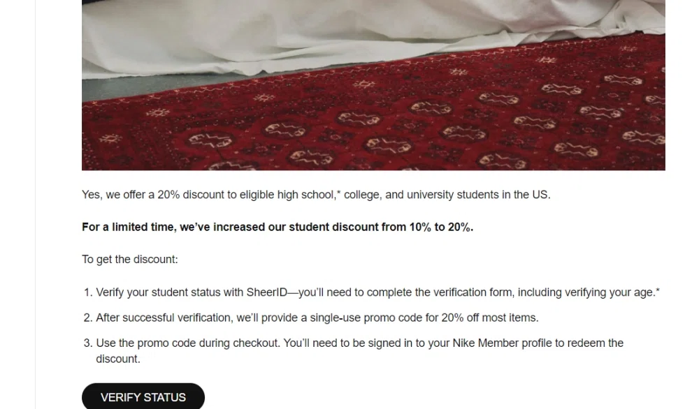nike us student discount