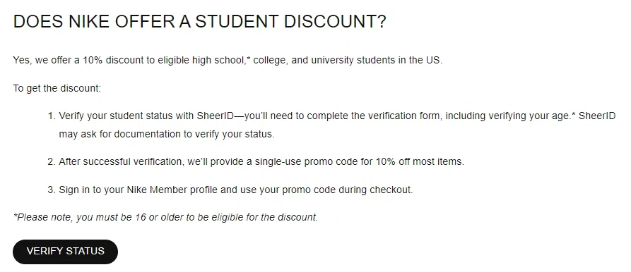 transacción mayoria Rango Nike Factory Store student discount? — Knoji
