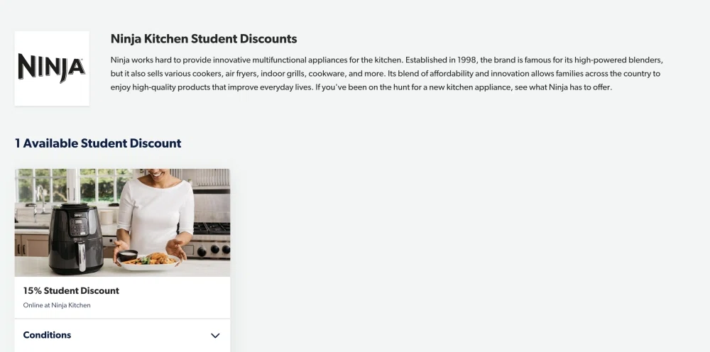 Ninja Kitchen Student Discounts