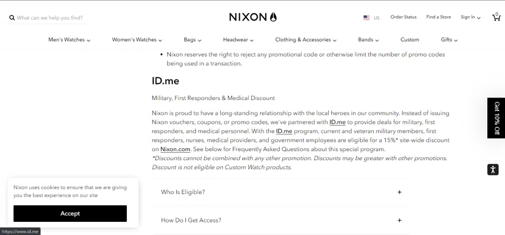 Nixon military cheap discount