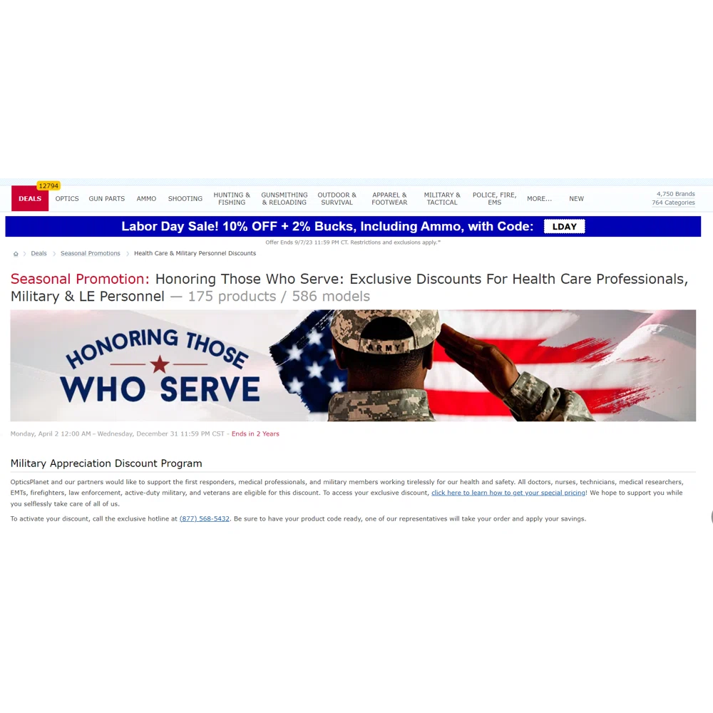 Does Optics offer a military discount? — Knoji