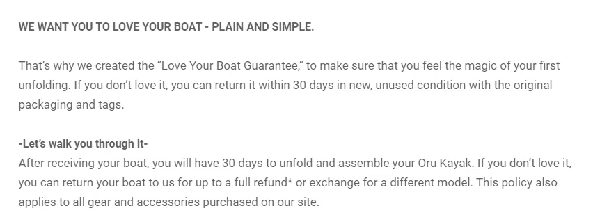 Return Policy - Love Your Boat Guarantee – Oru Kayak
