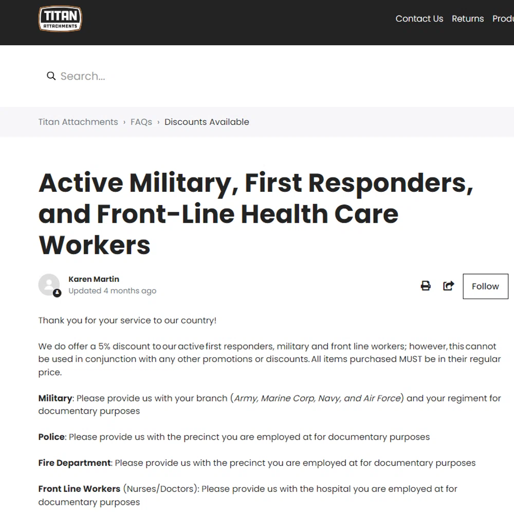 Pallet Forks military discount? — Knoji