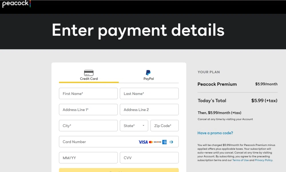 Does Peacock TV accept PayPal? — Knoji