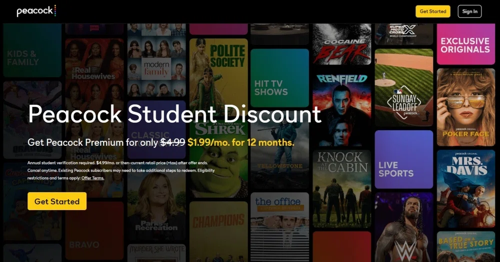 Student Discount: Get Peacock Premium for $1.99