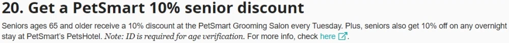 senior discount petsmart