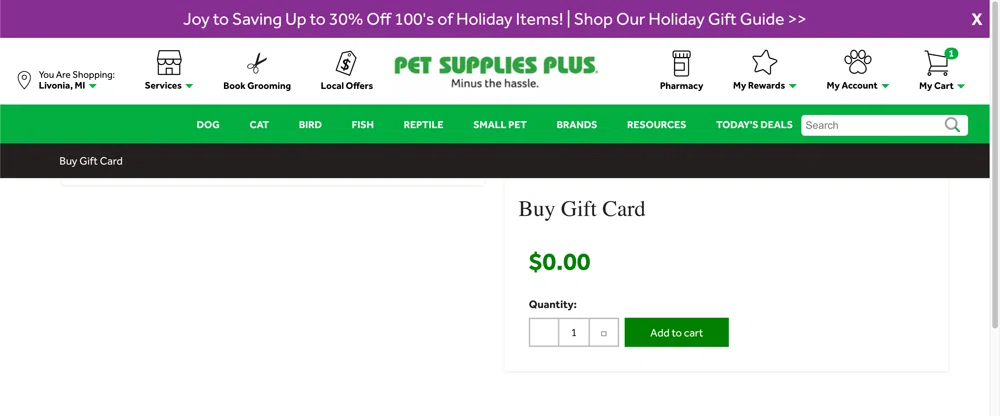 Pet supplies plus gift 2024 card