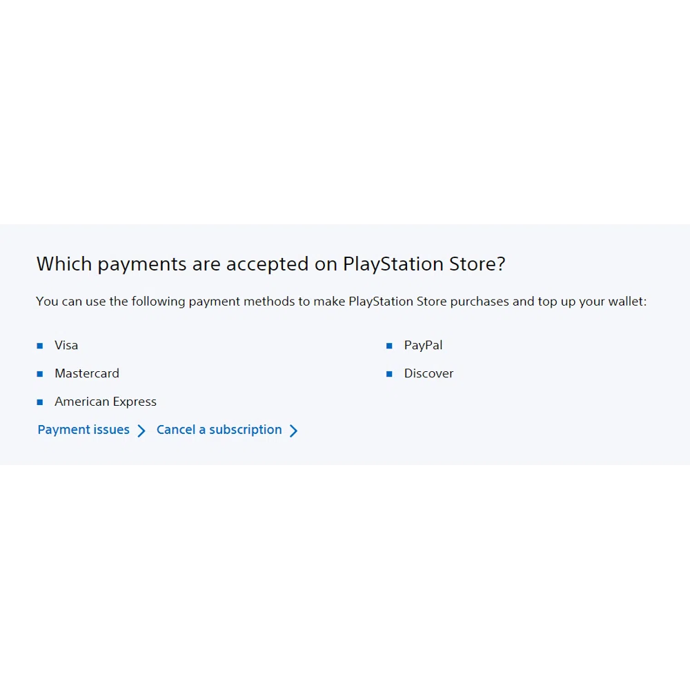 https //store.playstation.com/paypal : Payment methods accepted on