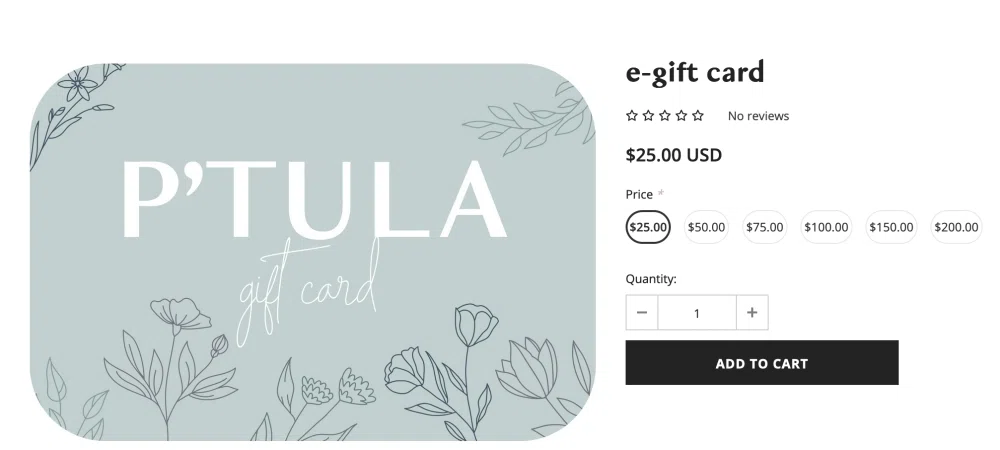 Does Ptula offer gift cards? — Knoji