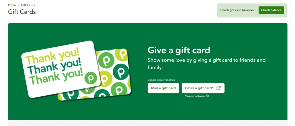 Customers can now check their gift card balance online, instead of going to  customer service : r/publix