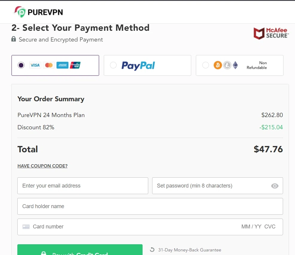 PureVPN Affirm financing support? — Knoji