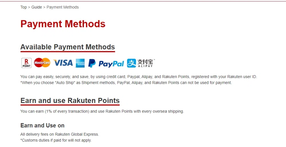 Does Rakuten Global Express take Amazon Pay? — Knoji