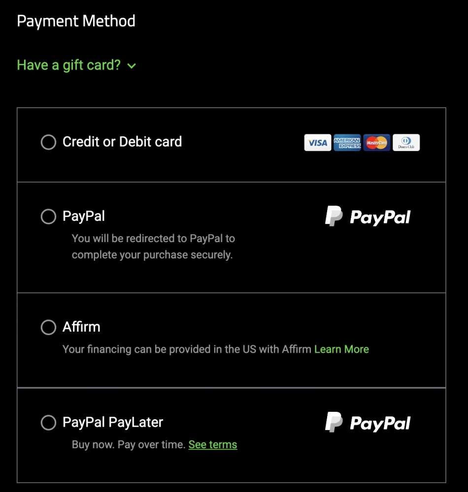 Does Razer US support Sezzle financing? — Knoji