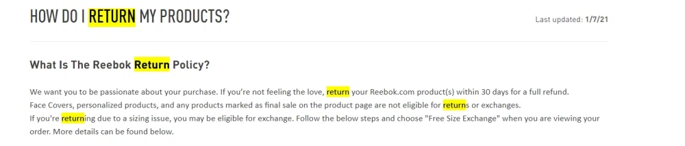 Does Reebok Cover Return Shipping?