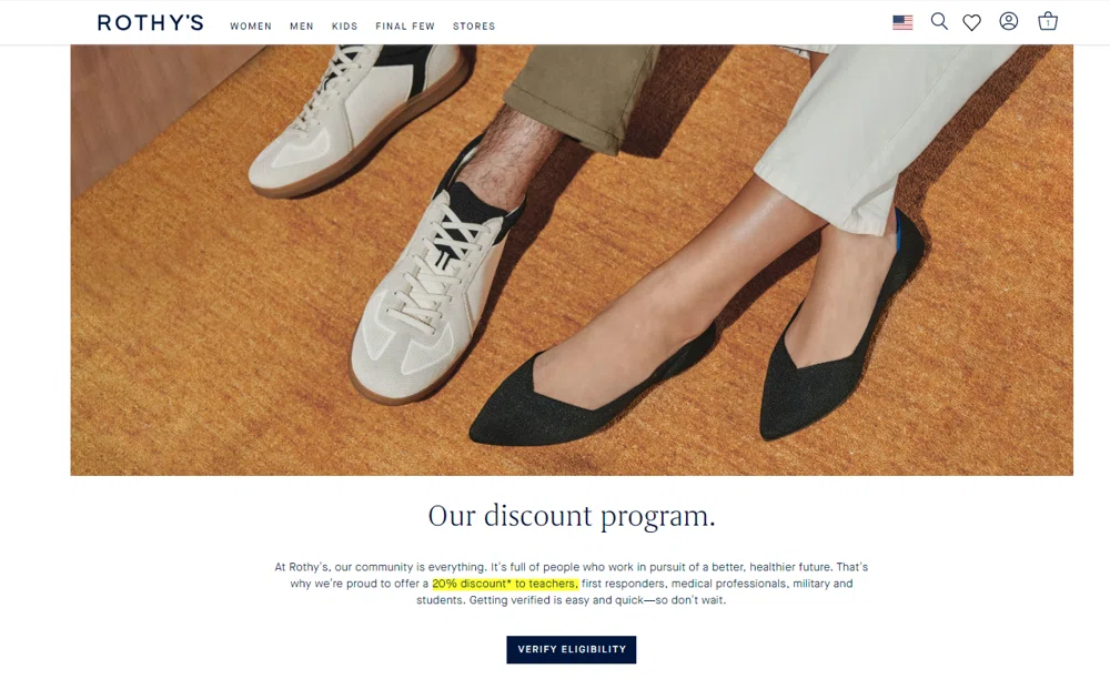 Rothys deals military discount