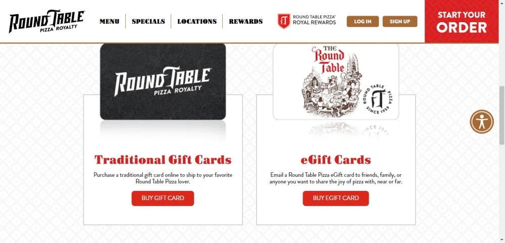 Does Round Table Accept Gift, Round Table Gift Cards