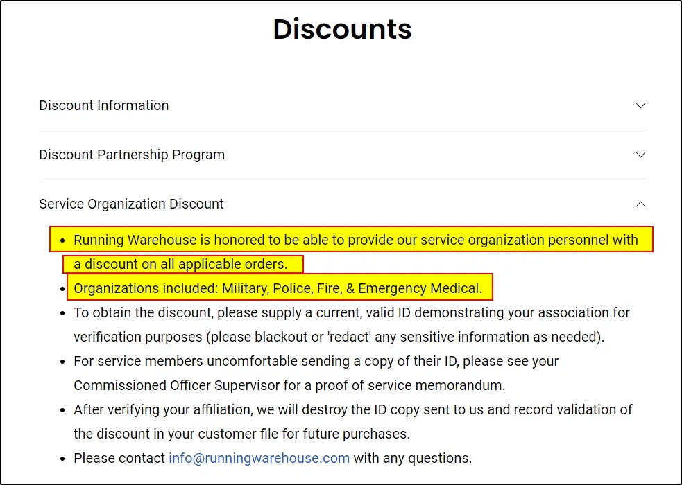 Running warehouse sale coupon 2018