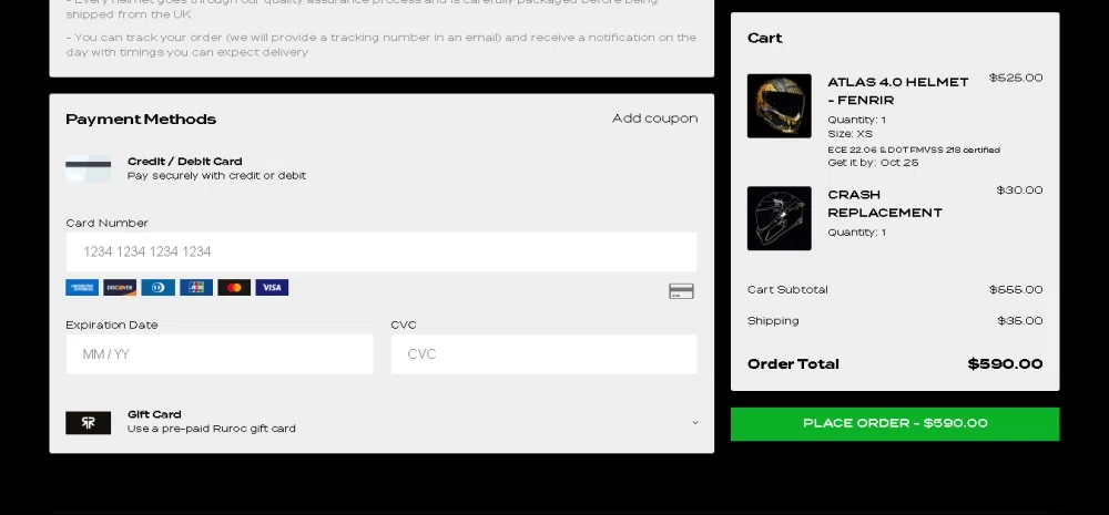 Does Ruroc accept Apple Pay? — Knoji