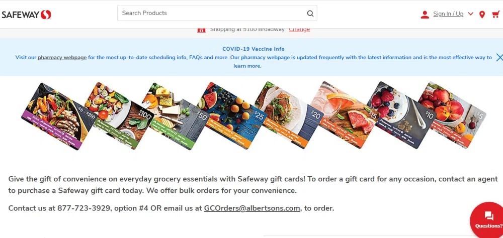 Does Safeway offer gift cards? — Knoji