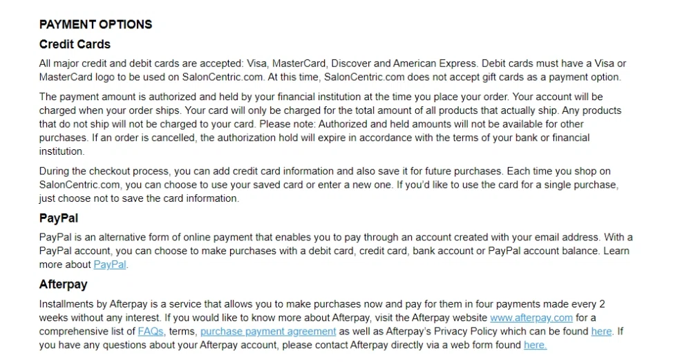Does Salon Centric Accept PayPal Knoji