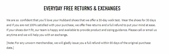 Does Samuel Hubbard offer free returns 